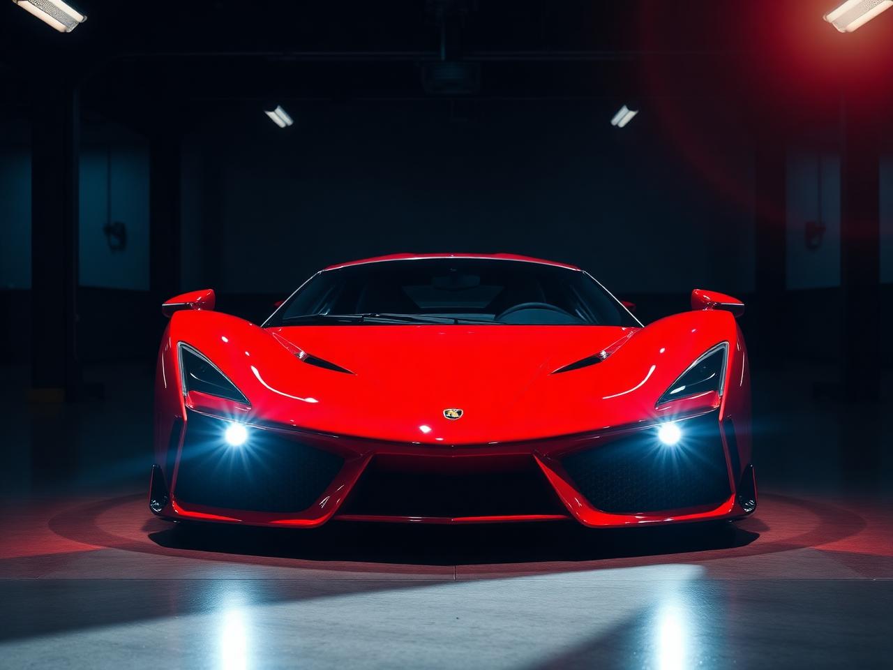 Red exotic supercar