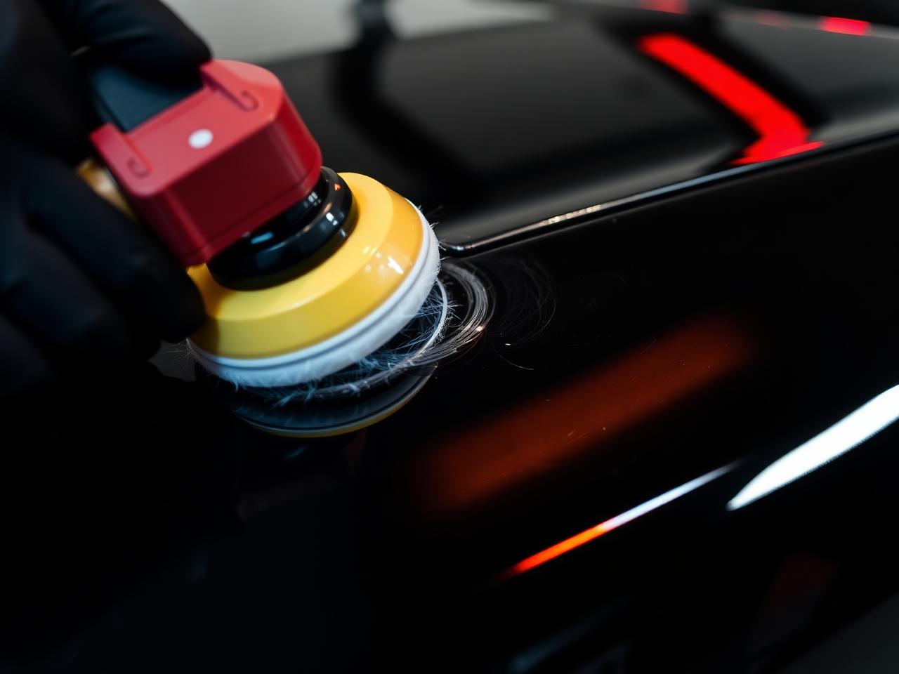 Paint polishing in progress